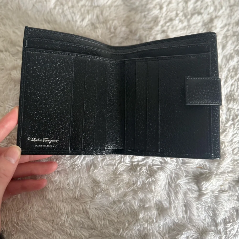Salvatore Ferragamo Black Leather Bifold Wallet
